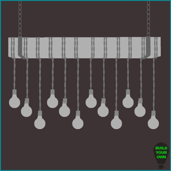 Build Your Own Faux Beam Chandelier - 12 Bulbs