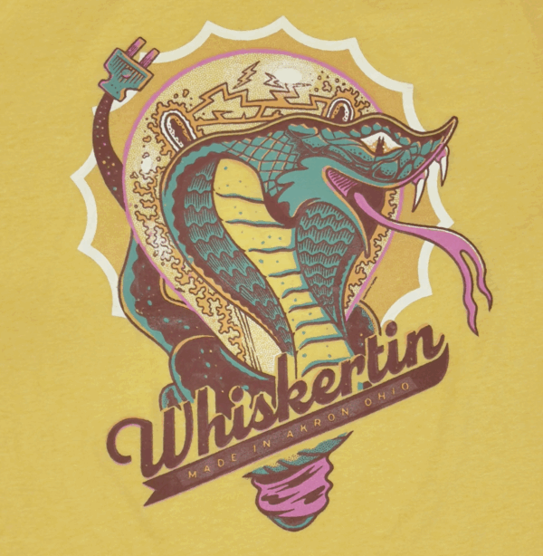 Whiskertin Cobra on Yellow Cream T Shirt - Image 3