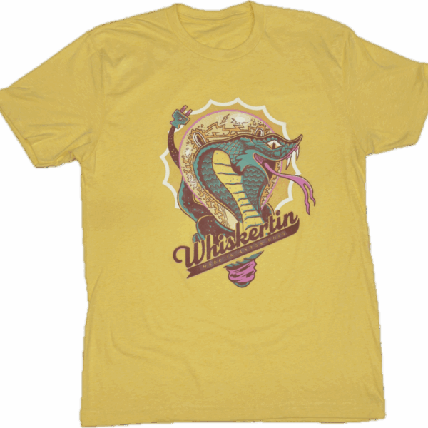 Whiskertin Cobra on Yellow Cream T Shirt