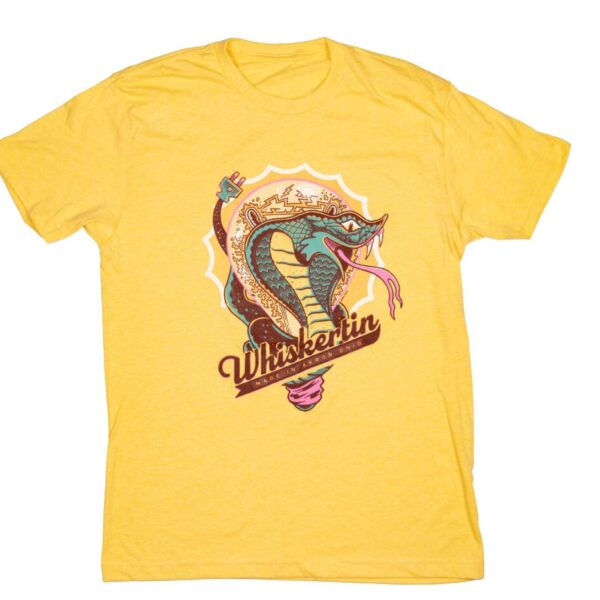 Whiskertin Cobra on Yellow Cream T Shirt
