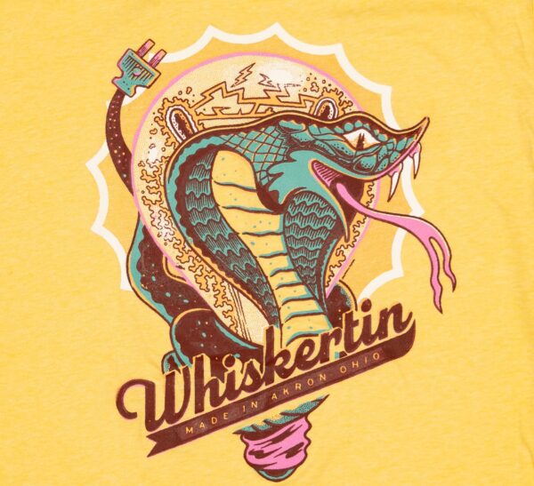 Whiskertin Cobra on Yellow Cream T Shirt - Image 3