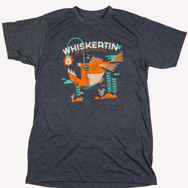 Whiskertin Angler Fish Navy T Shirt
