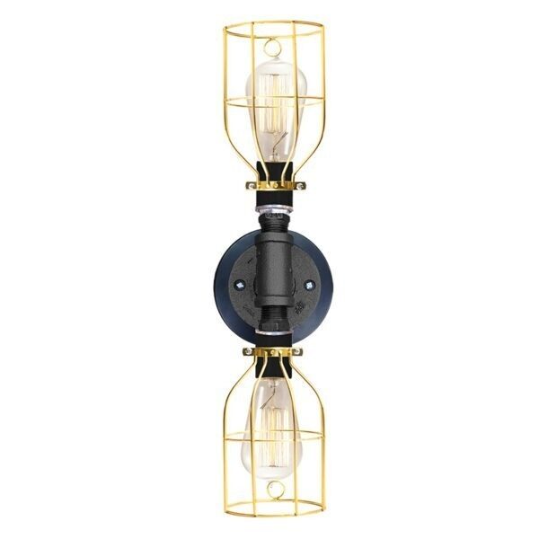 Double Industrial Gold Sconce
