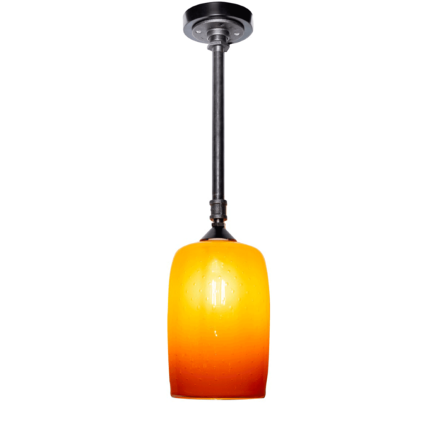 Iron Pipe Light with Orange Fade Cylinder Shade